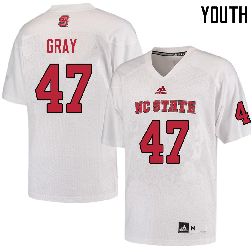 Youth #47 Alex Gray NC State Wolfpack College Football Jerseys Sale-White